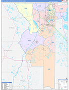 The Villages Metro Area Wall Map Color Cast Style